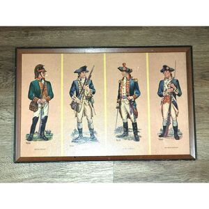 Vintage Frederick Elminger Revolutionary War Soldier Picture with Frame